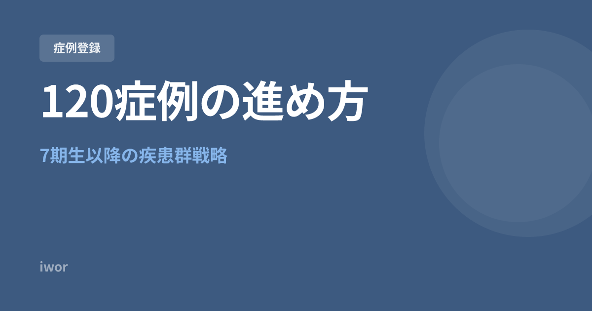 【7期生以降】J-OSLER 120症例の進め方と疾患群の選び方