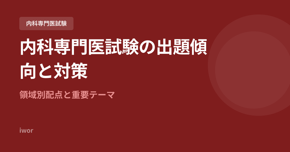 内科専門医試験の出題傾向と対策｜領域別配点と重要テーマ